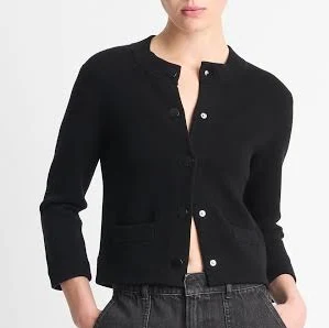Vince Women's Shrunken Snap Wool-Blend Cardigan