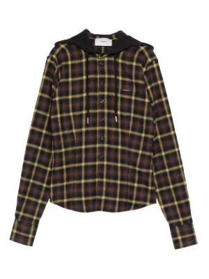Check-print Hooded Shirt