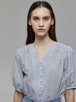 V-neck Volume Blouse
