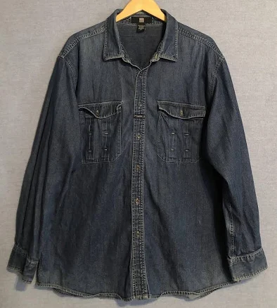 Vintage Marithe Francois Girbaud Shirt Mens 2xl Xxl Blue Denim 90s Y2k