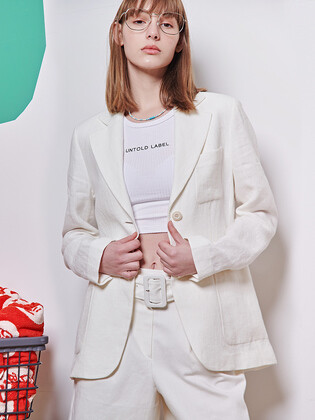 Single Button Linen Jacket