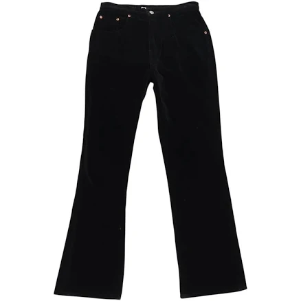 Vintage 90s Ellemenno Black Velvet Mid Rise Bootcut Flare Pants 9