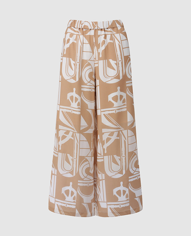 Printed Wide Banding Pants
