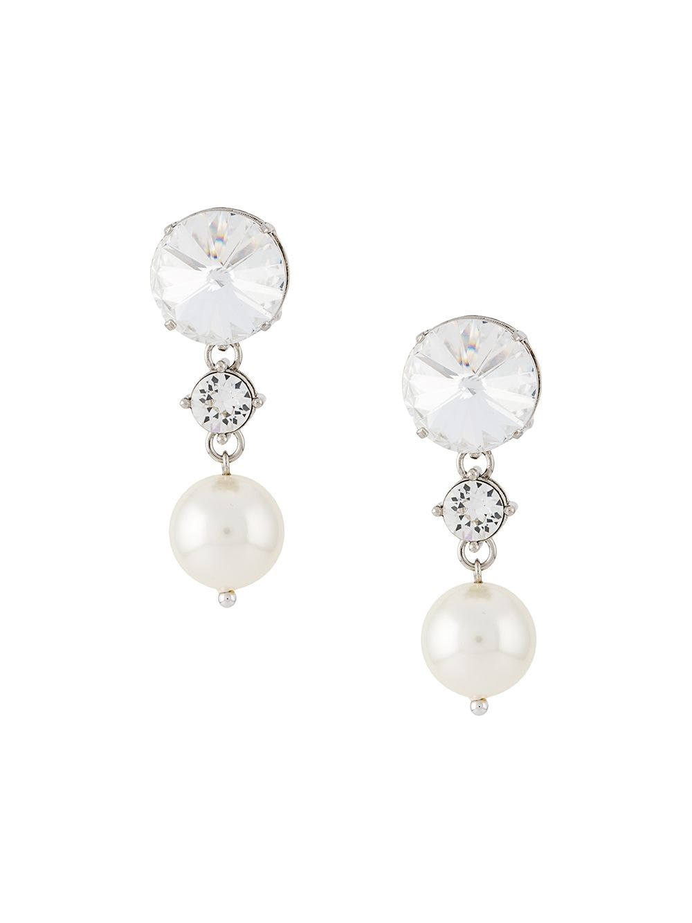 Crystal And Pearl Drop Earrings