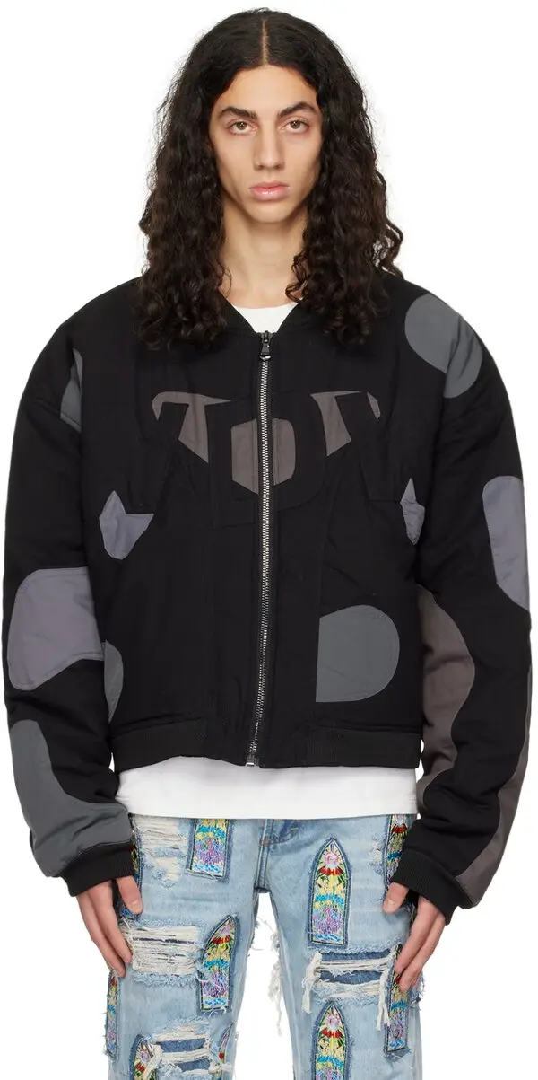 Black Digi Bomber Jacket