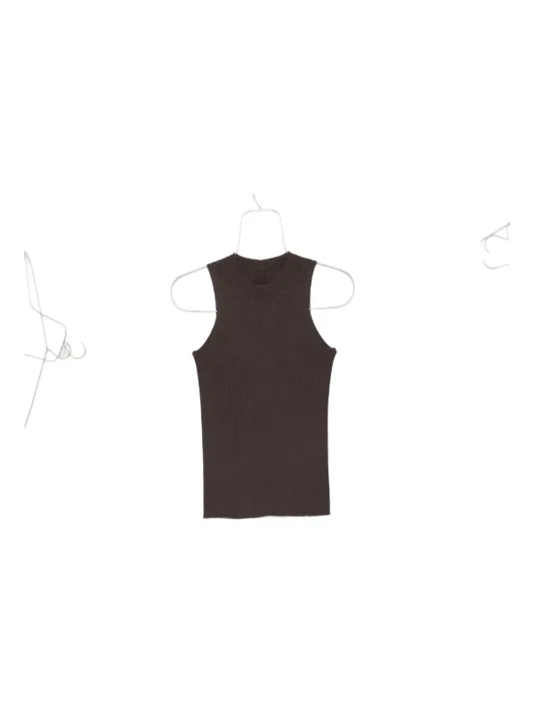 Fine-ribbed Tank Top