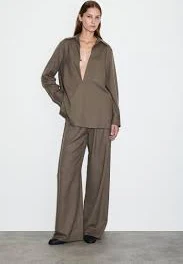 Open-Collar Wool-Blend Shirt