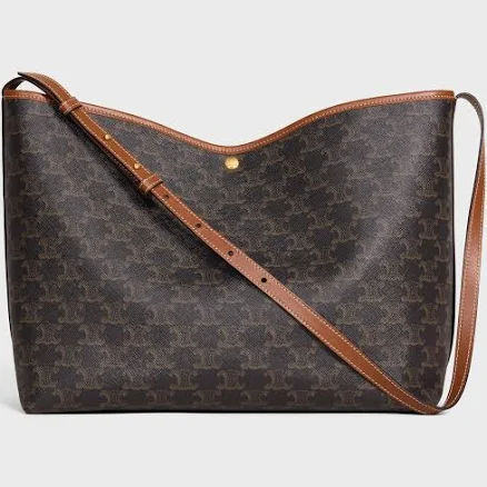 Celine Women's Triomphe Canvas and Calfskin Shopper Bag