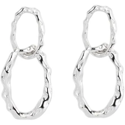 Double Chain Link Dangling Earrings