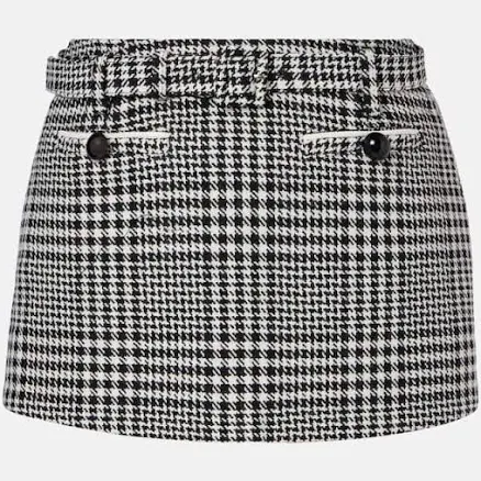 Self-Portrait Belted houndstooth skort Women Multicolor