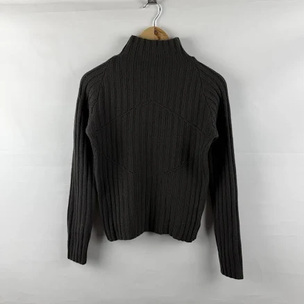 Marithe Francois Girbaud Mfg High Neck Ribbed Knit Sweatshirt 42 M-l