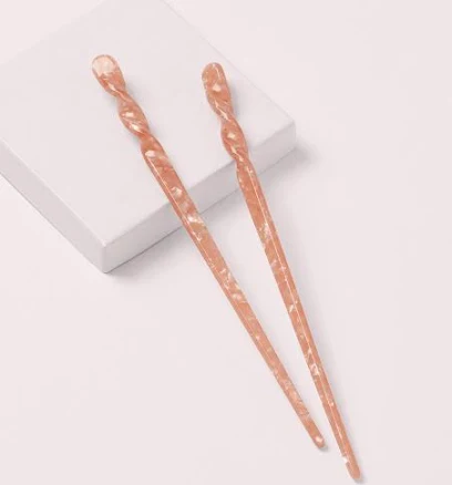 The Hair Edit Slim Marble Hair Pin Sticks