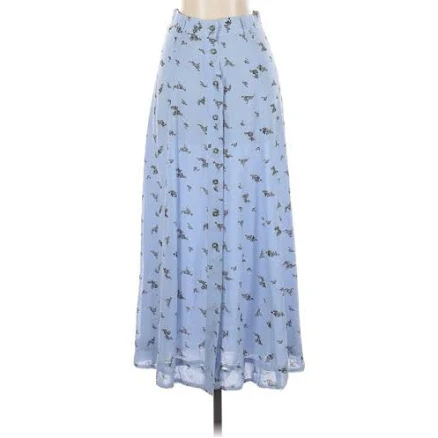 Ganni Women's Floral Georgette Button-Front Maxi Skirt