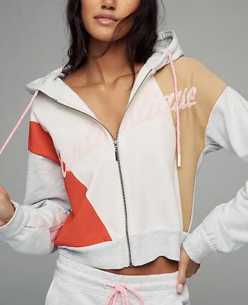 Daily Practice Colorblock Zip-up Hoodie with Drawstring