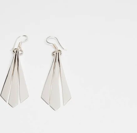 Renata Rubio Sterling Silver Triple Arrow Dangle Earrings