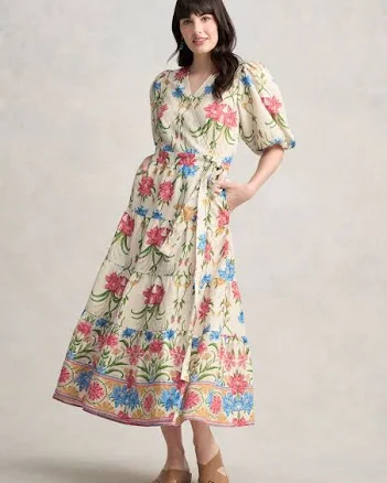 Paradise Print Tiered Wrap Dress