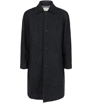 Ferragamo Mens Denim Button-Up Jacket, Blue / Regular XXL