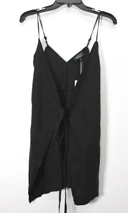 & Other Stories Womens Black Tie Up Neck Spaghetti Strap Casual