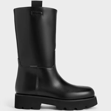 Charles & Keith Double Pull-Tab Calf Boots