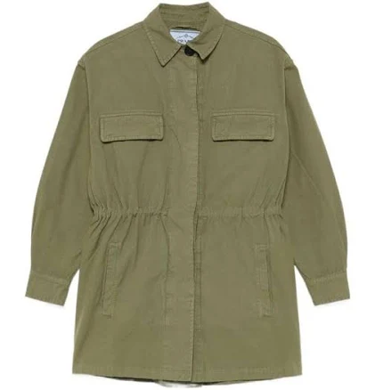 Prada Women's Old Panama Cotton Jacket with Drawstring Waist