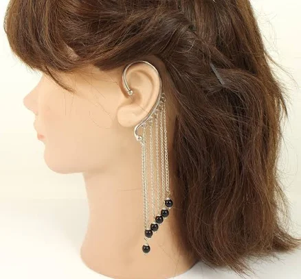 Unisex Silver Chain Ear Cuff