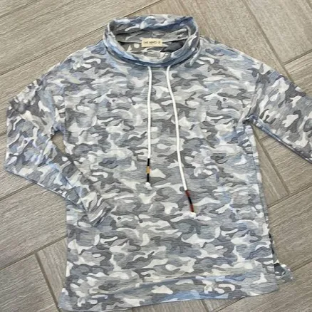The Nines Camo Cowl Neck Shirt | Color: Gray/White | Size: S | Jmarsd's Closet
