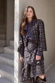 No Collar Puff Sleeve Short Jacket_BLACK BLACK/S-Not selected