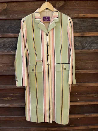 Mulberry Woman Luxury Striped Coat Size 12