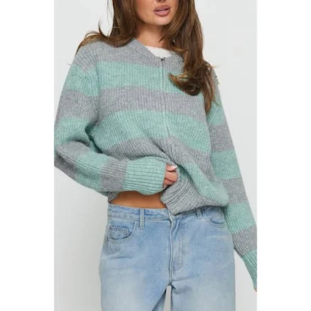 Princess Polly Queena Stripe Zip Cardigan