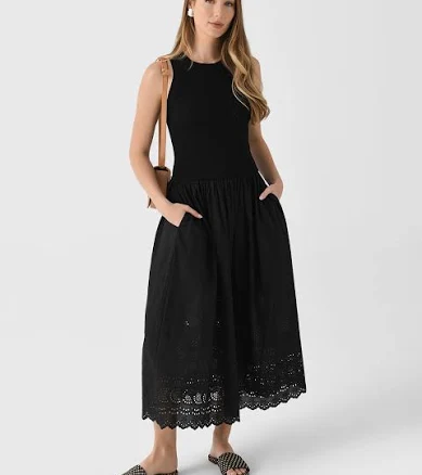 Vanessa Bruno Women's Ennaya Sleeveless Eyelet Midi Dress