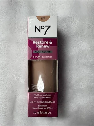 No7 Restore & Renew Multi Action Serum Foundation - Cool Beige New Unopened | Color: Tan | Size: Os | Baybreze's Closet