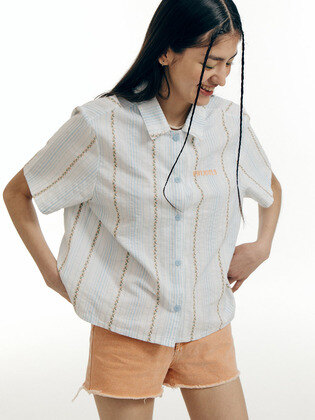 Tiny Flower Striped Shirts