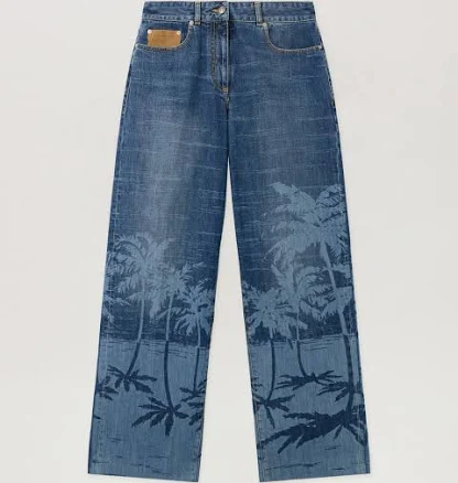 Palm Angels Palms Loose Denim Pants