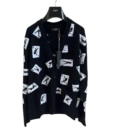 Amiri Cashmere Card Intarsia Cardigan