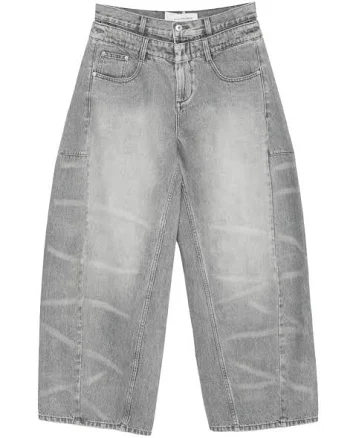 Feng Chen Wang Cotton Wide-leg Women Jeans - Grey
