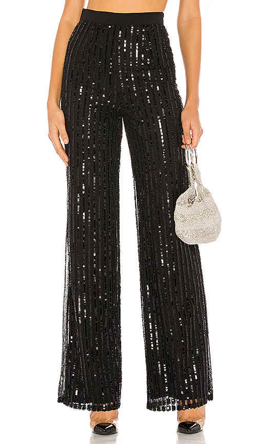 Lovers and Friends Nina Sequin Pants in Black