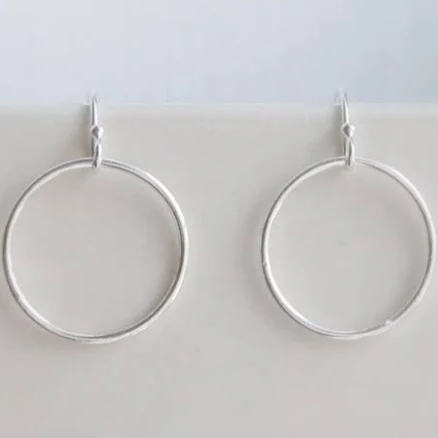 Sterling Silver Simple Modern Thin Circle Earrings