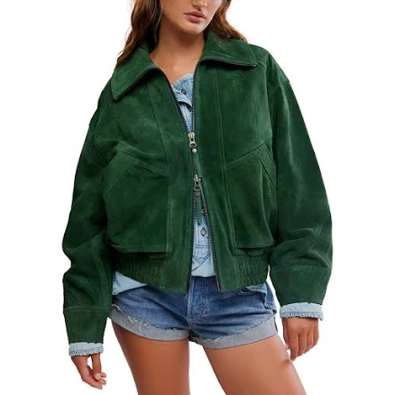 Free People Women's Desert Moon Suede Bomber Jacket