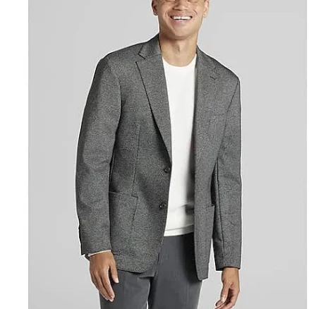 Calvin Klein Men’s Slim Fit Sport Coat in Black and White – Modern Two-Button Blazer Jacket, Size 44 Regular