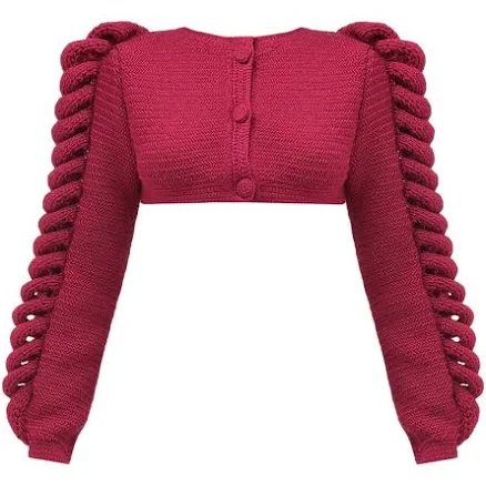 CROPPED KNITTED BERRY JACKET FR