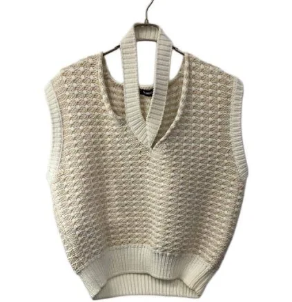 Raf Simons Men's Cropped Knit Vest White-beige, M Used