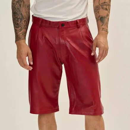 Ron Tomson Men's Nappa Lambskin Leather Shorts