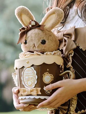 Sweet Plush Bunny Teacup Crossbody Bag