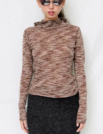 Assembly New York Variegated Knit Hooded Top