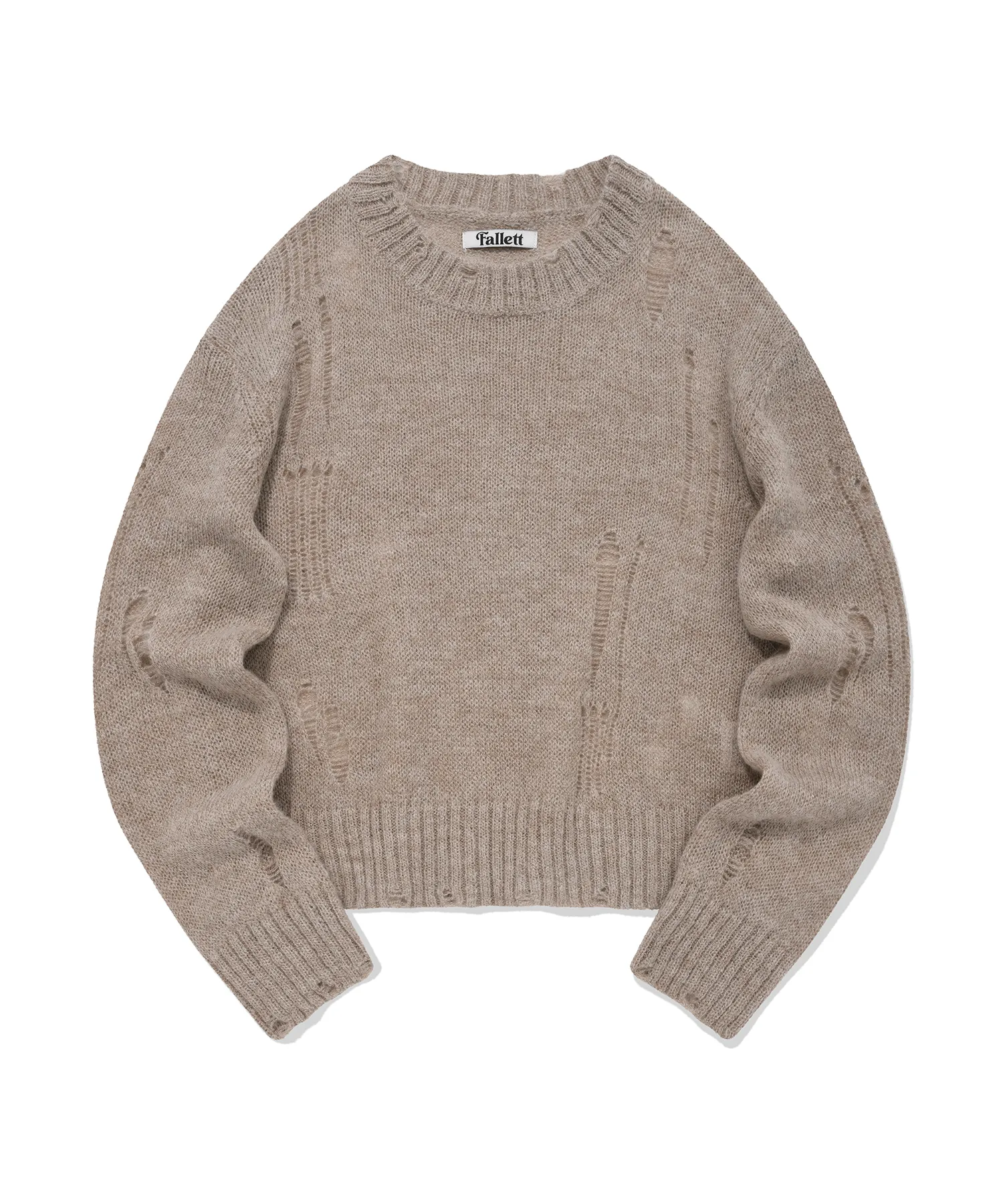 Grunge sheer knit beige
