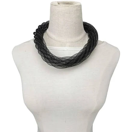 Holographic Mesh Ribbon Choker Necklace