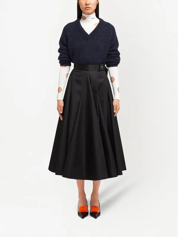 Re-Nylon Gabardine Midi Skirt