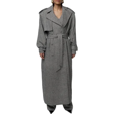 Jluxlabel Women's Herringbone Oversized Trench Coat