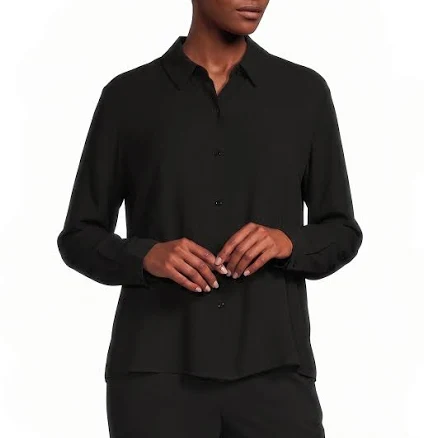 Eileen Fisher Women's Classic Collar Silk Shirt