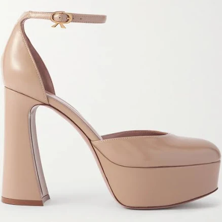Gianvito Rossi Hilary 70 Patent-leather Platform Pumps - Women - Neutral Heels - IT40